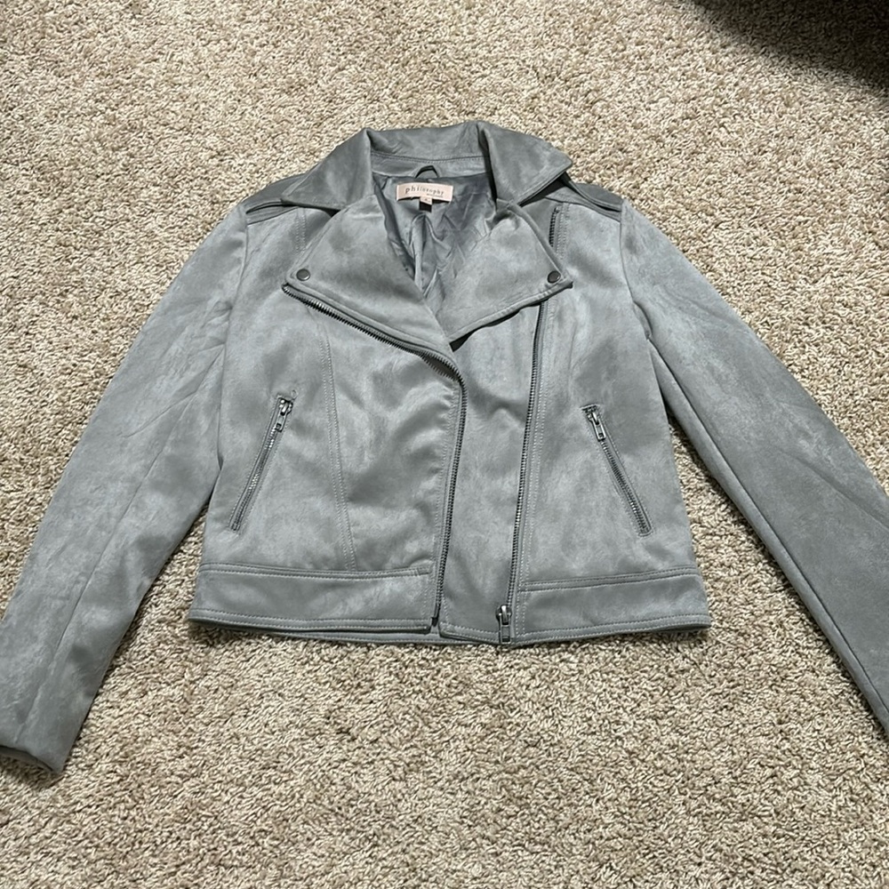 Women’s silver suede jacket